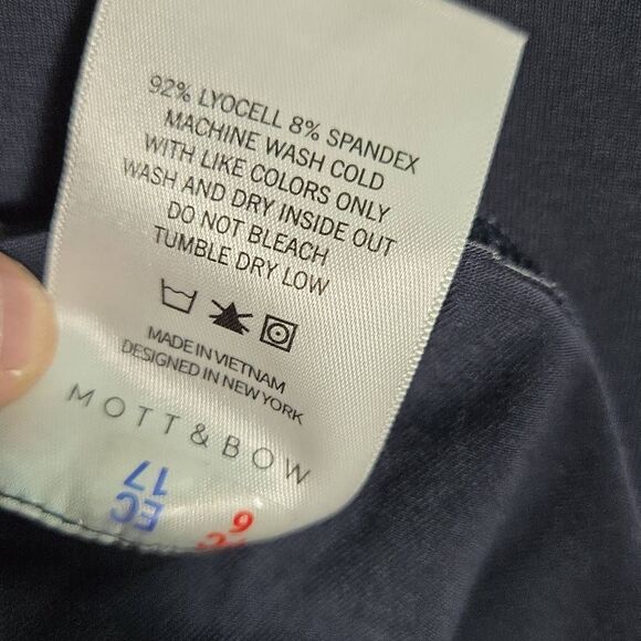 Mott & Bow Luxe Polo Shirt Men’s XL navy Blue Soft Stretch Performance - Picture 9 of 10